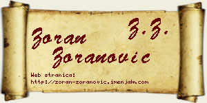 Zoran Zoranović vizit kartica